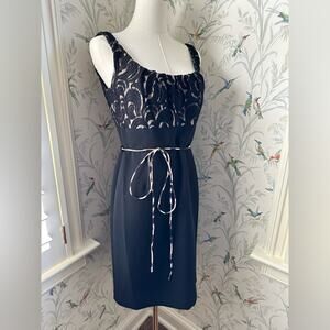 Vintage Evan Picone women’s lace top sheath midi dress size 6P
